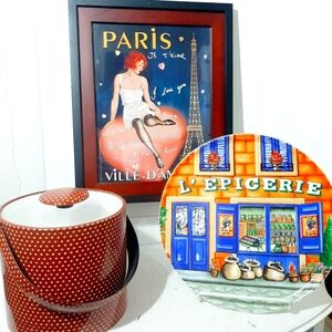 SALE BUNDLE.Wall Decor.Georges Briard Ice Bucket and Snack plate.